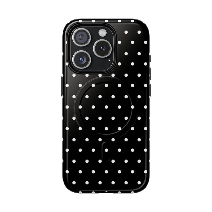Black Polka Dot Magnetic Tough Case — Slim Protective Phone Cover
