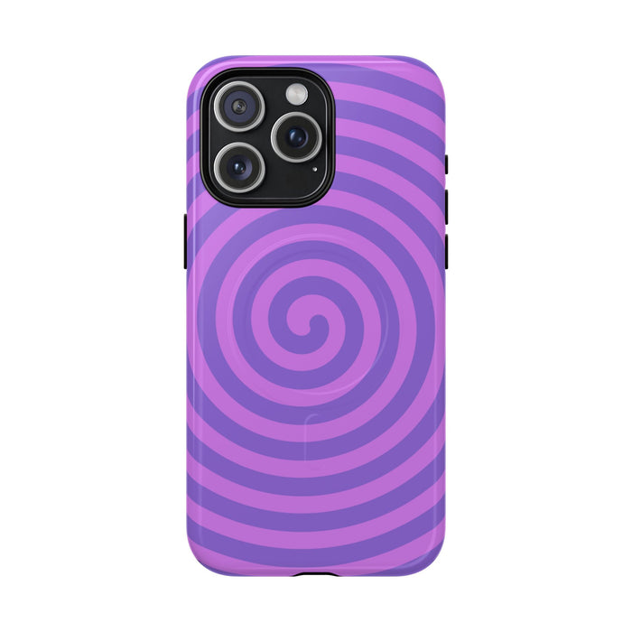 Purple Spiral Tough Magnetic Phone Case — Durable Magnetic Snap-On Phone Cover