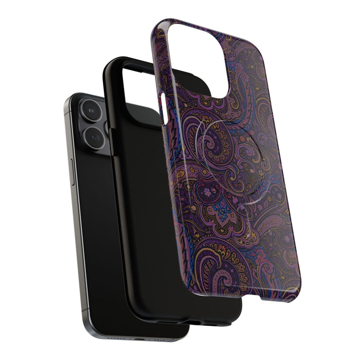 Purple Paisley Tough Magnetic Phone Case — Protective Magnetic iPhone Cover