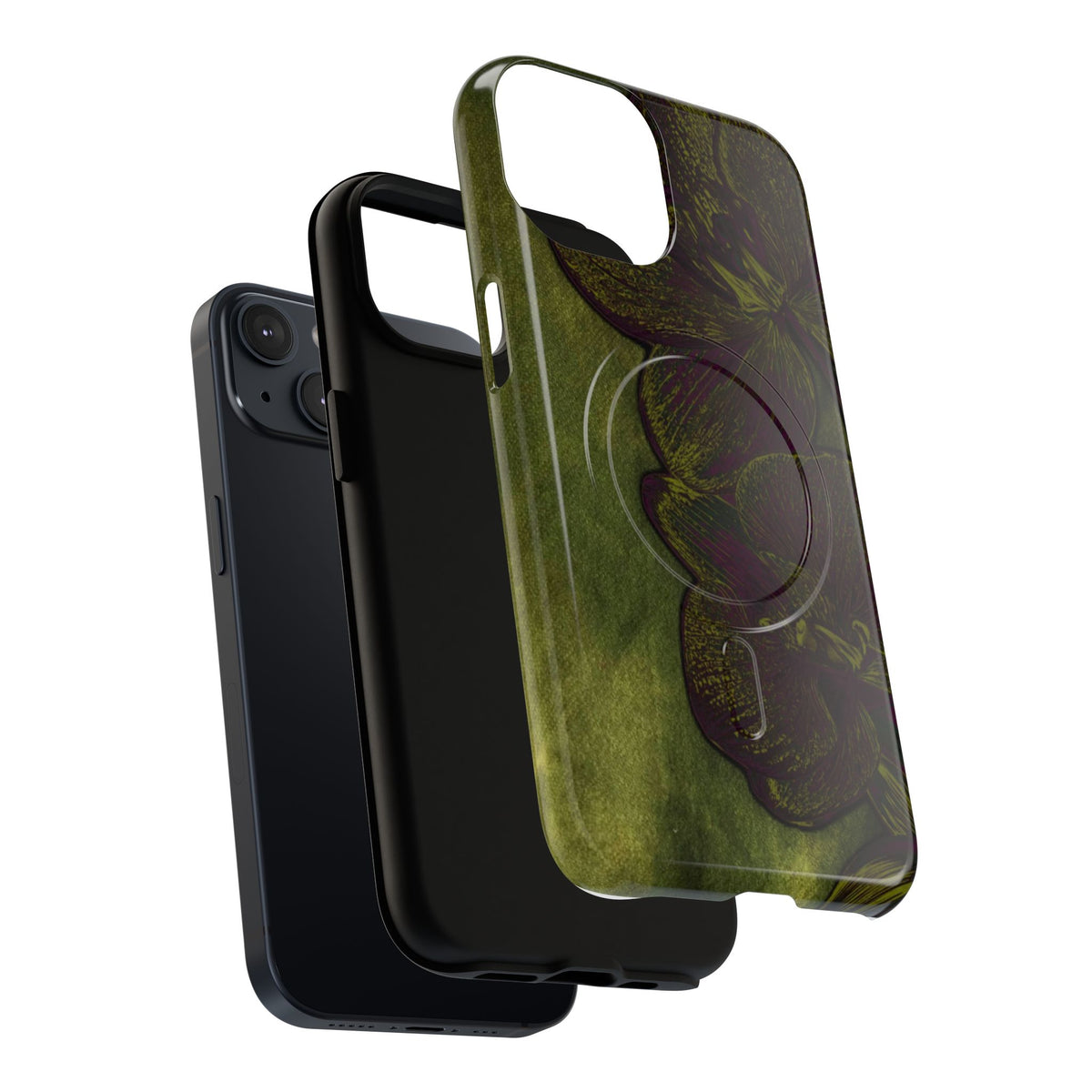 Floral Olive Tough Magnetic Phone Case