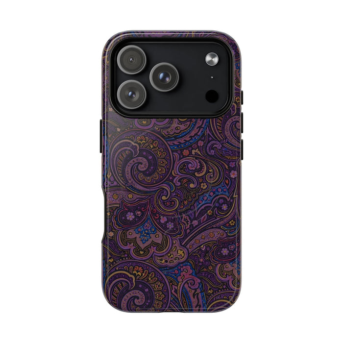 Purple Paisley Tough Magnetic Phone Case — Protective Magnetic iPhone Cover