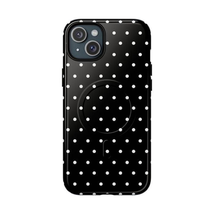 Black Polka Dot Magnetic Tough Case — Slim Protective Phone Cover