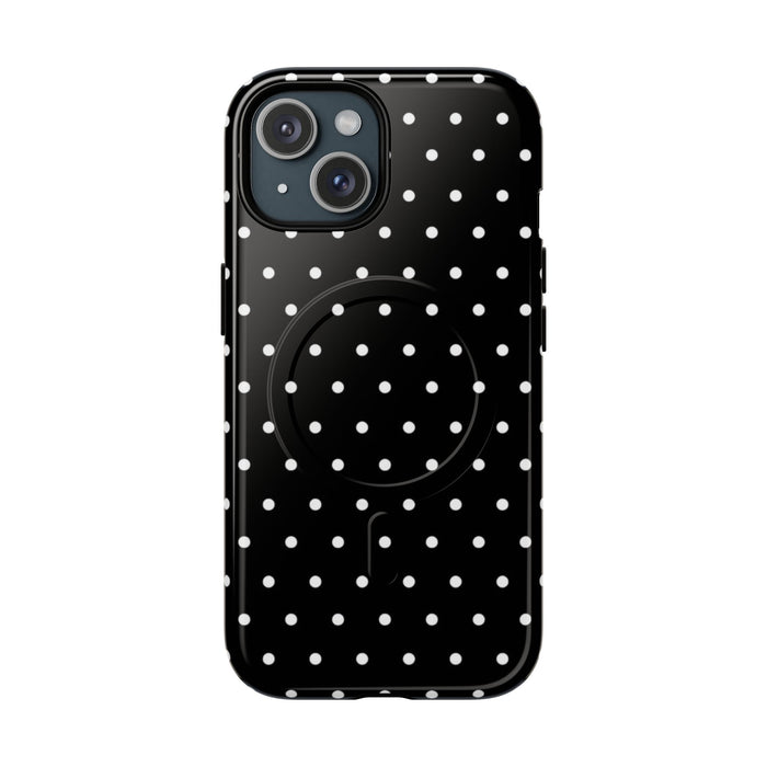 Black Polka Dot Magnetic Tough Case — Slim Protective Phone Cover