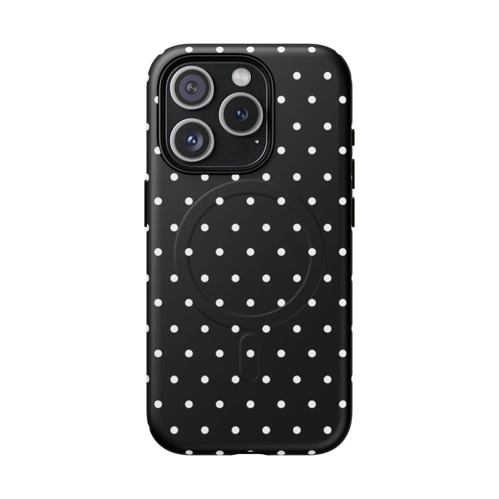 Black Polka Dot Magnetic Tough Case — Slim Protective Phone Cover