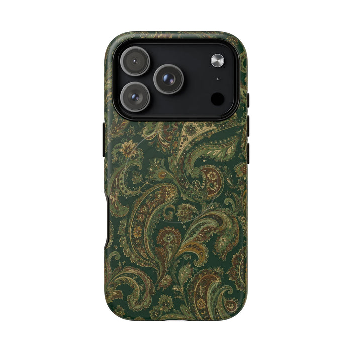 Paisley Green Tough Magnetic Phone Case — Magnetic Snap Protective Cover