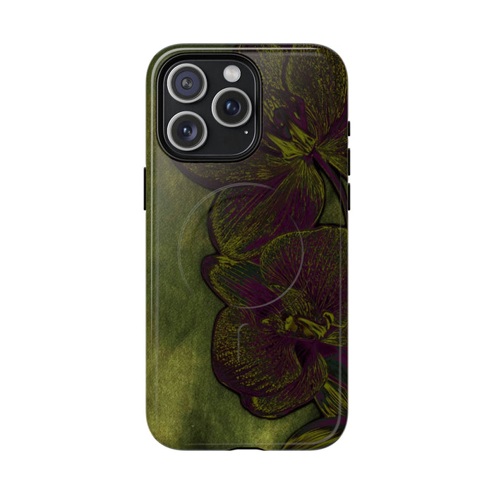 Floral Olive Tough Magnetic Phone Case