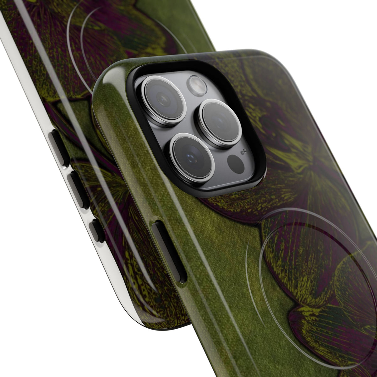 Floral Olive Tough Magnetic Phone Case