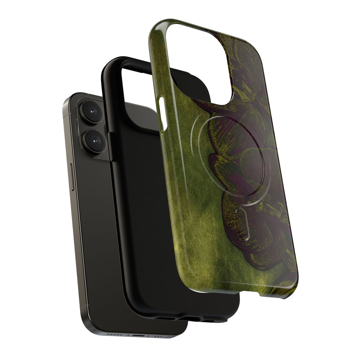 Floral Olive Tough Magnetic Phone Case