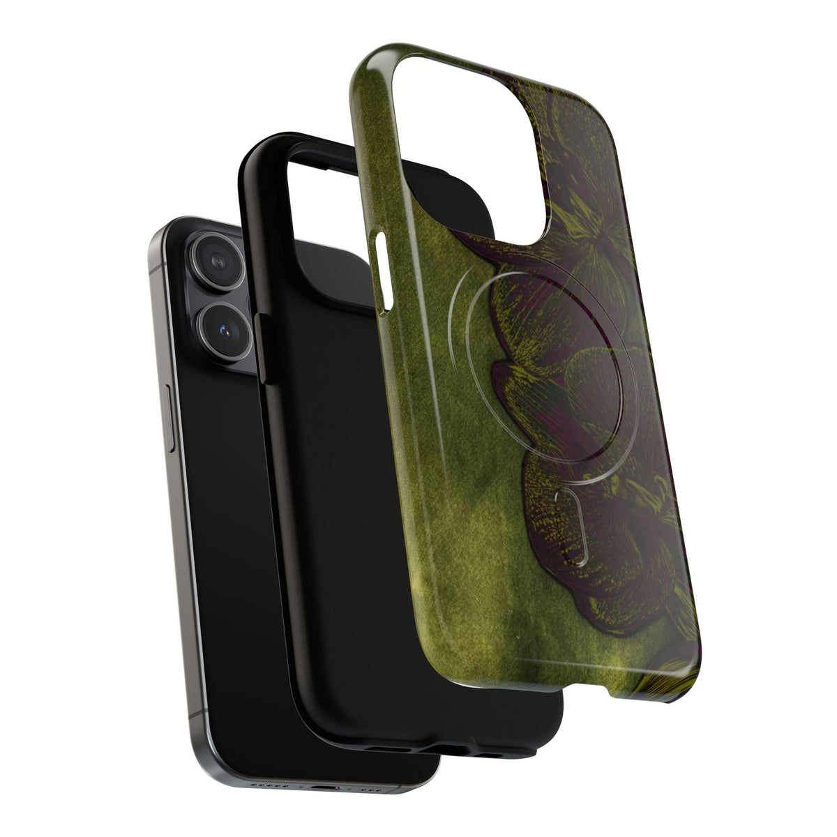 Floral Olive Tough Magnetic Phone Case