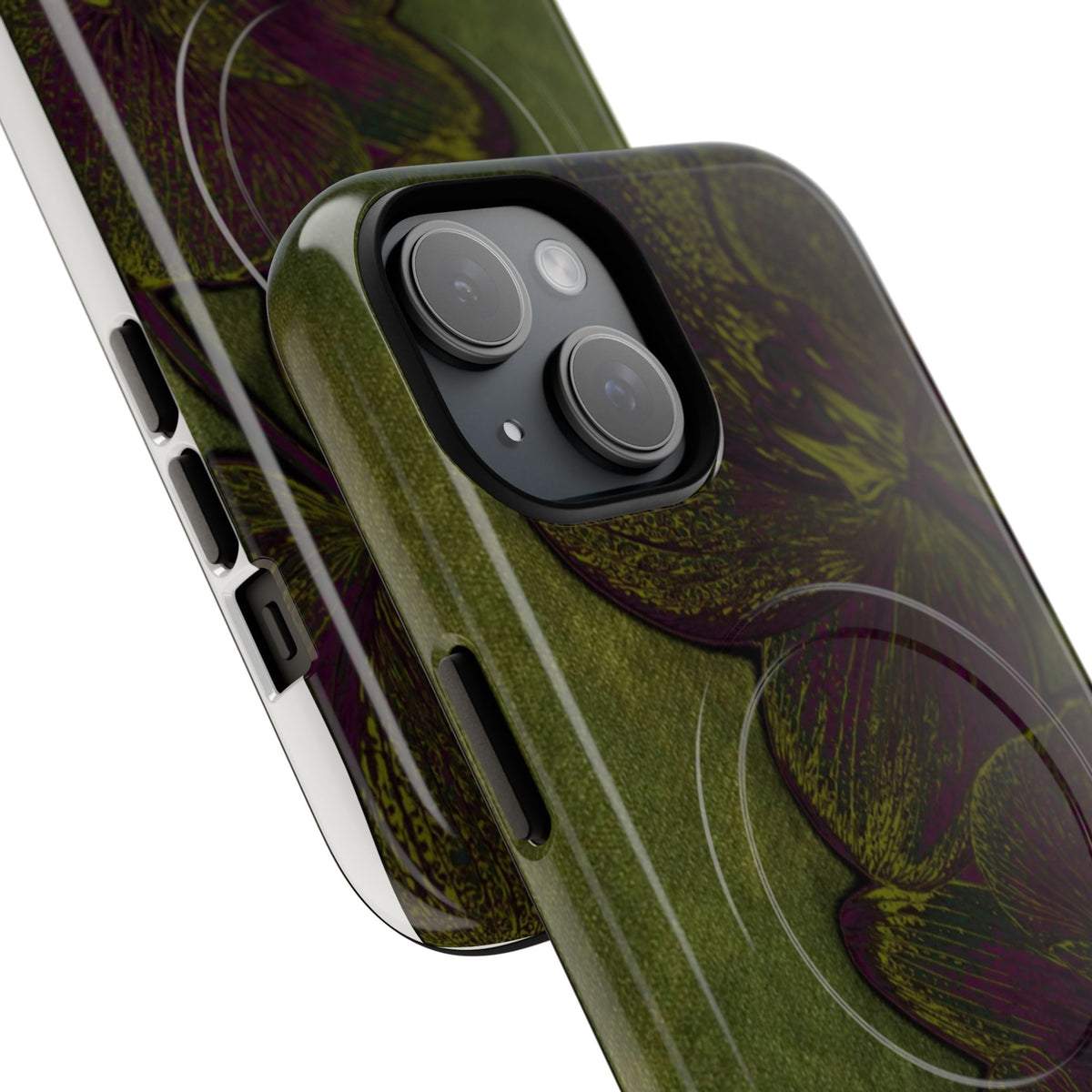 Floral Olive Tough Magnetic Phone Case