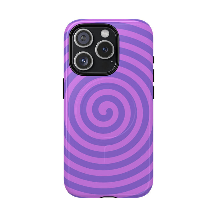 Purple Spiral Tough Magnetic Phone Case — Durable Magnetic Snap-On Phone Cover