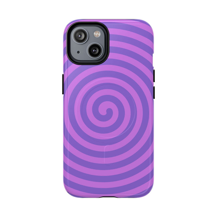 Purple Spiral Tough Magnetic Phone Case — Durable Magnetic Snap-On Phone Cover