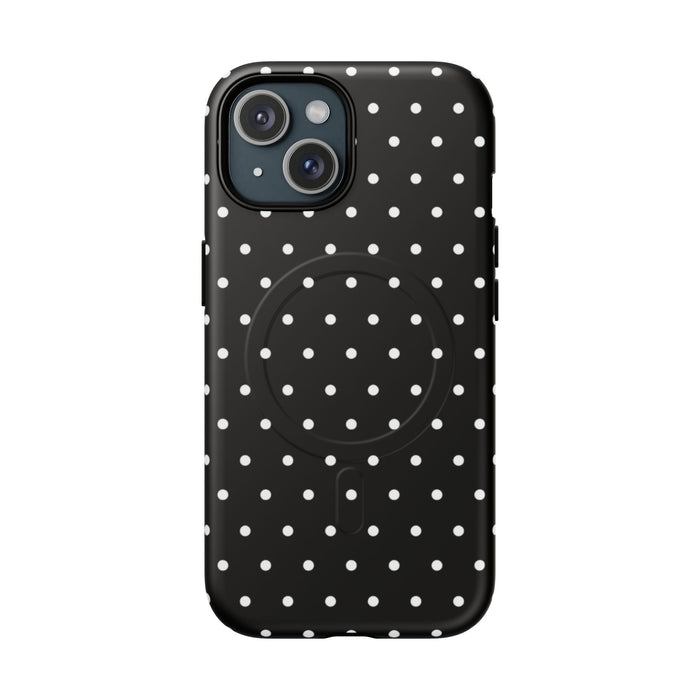 Black Polka Dot Magnetic Tough Case — Slim Protective Phone Cover