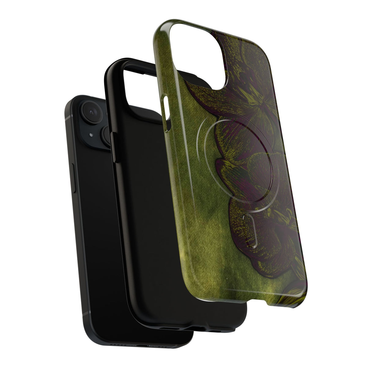 Floral Olive Tough Magnetic Phone Case