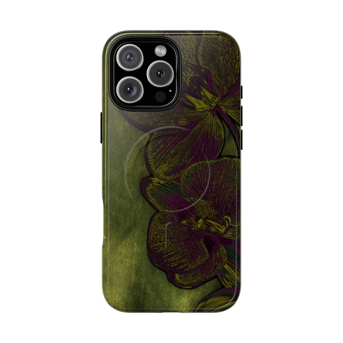 Floral Olive Tough Magnetic Phone Case