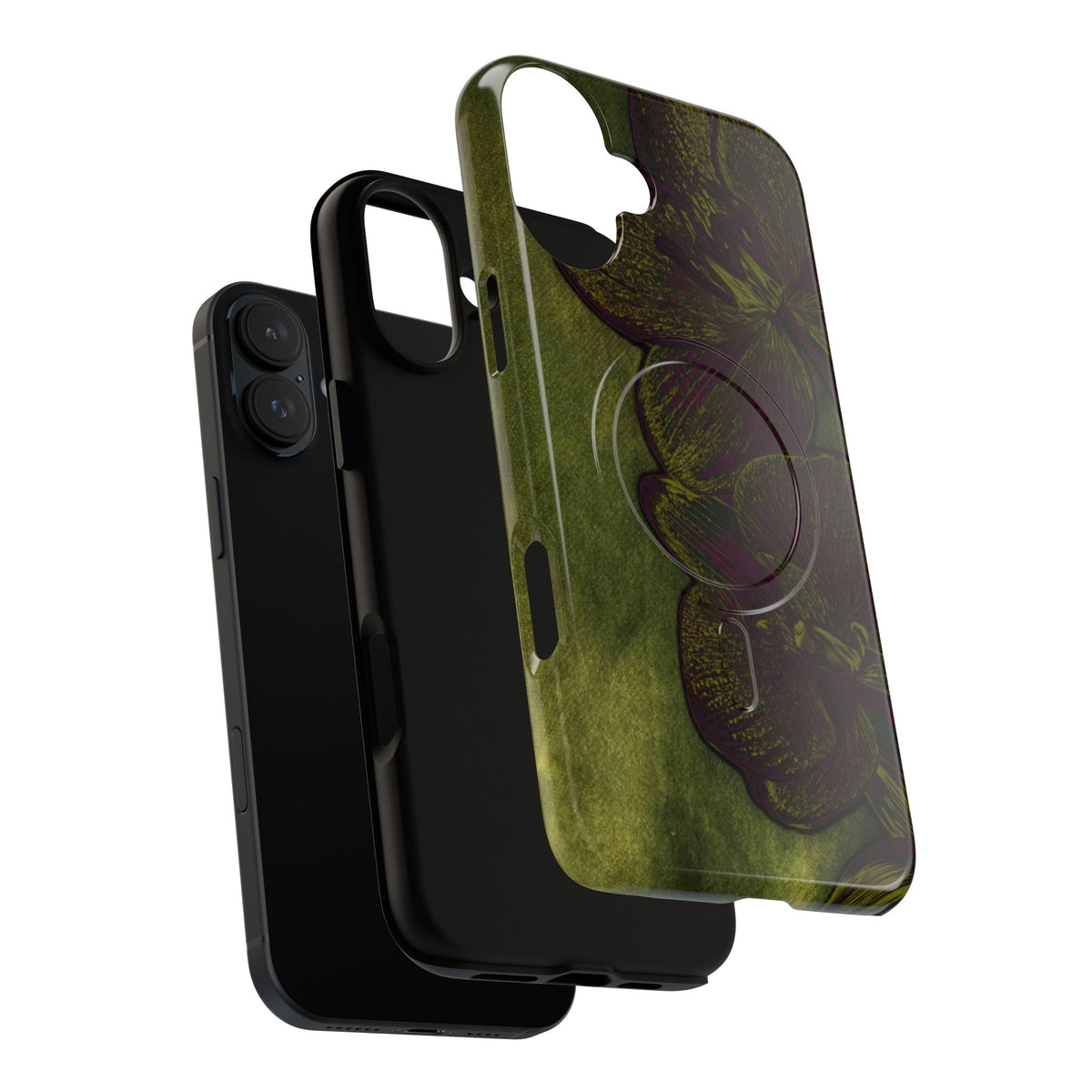 Floral Olive Tough Magnetic Phone Case