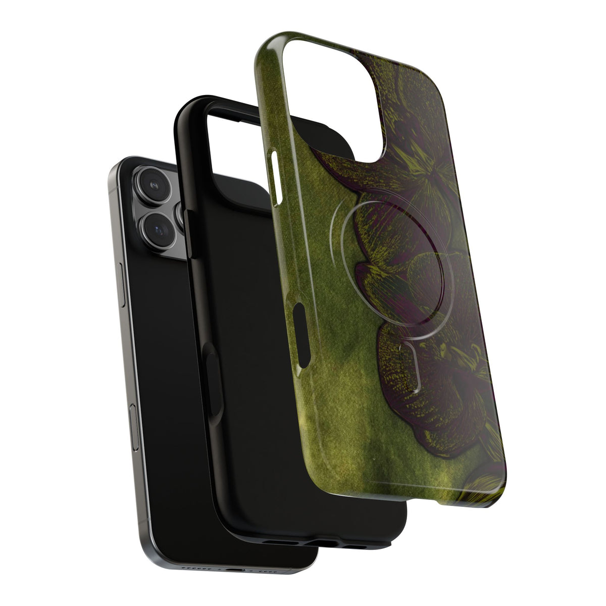 Floral Olive Tough Magnetic Phone Case