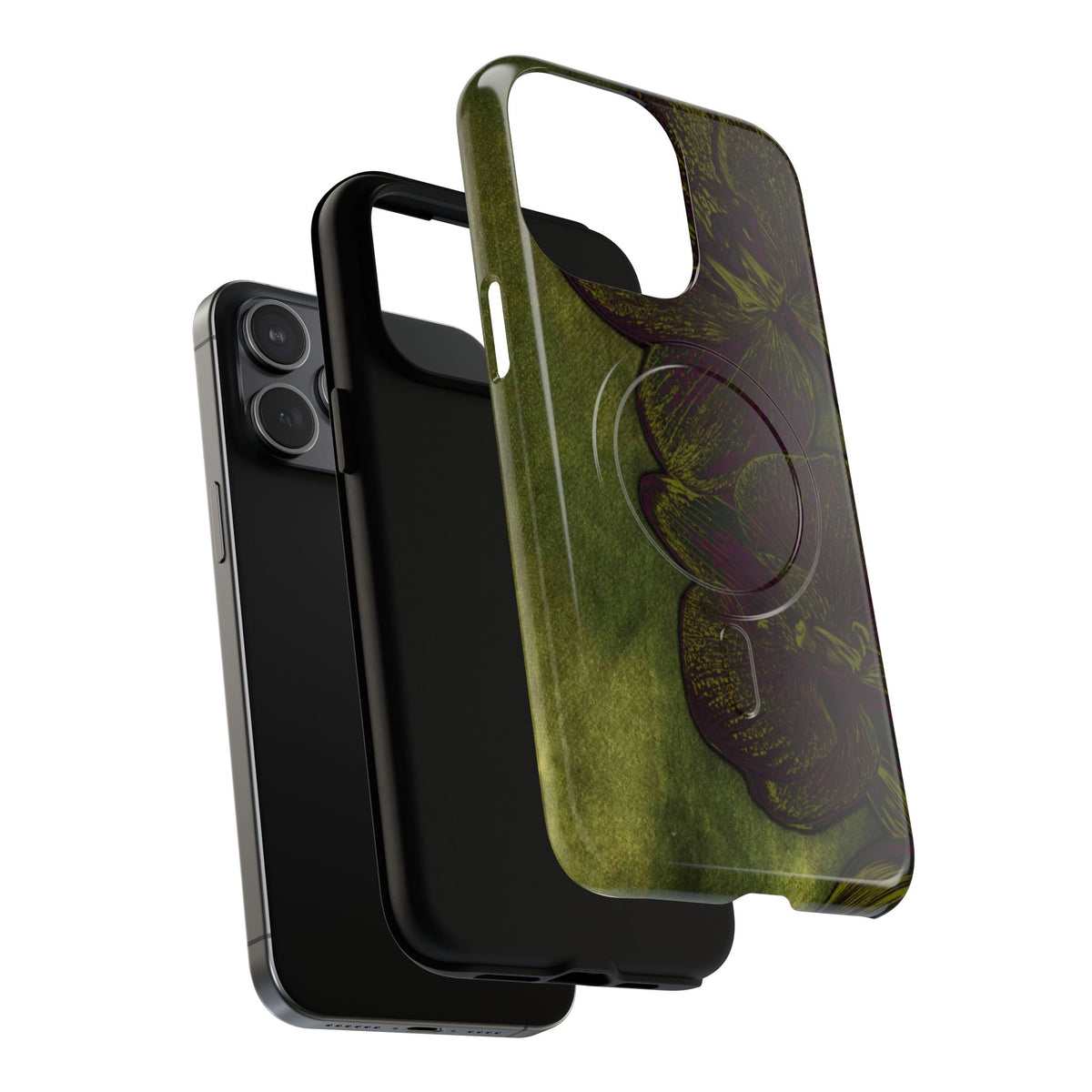 Floral Olive Tough Magnetic Phone Case