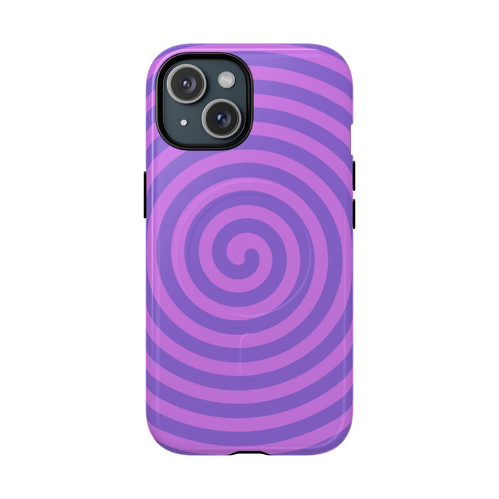 Purple Spiral Tough Magnetic Phone Case — Durable Magnetic Snap-On Phone Cover