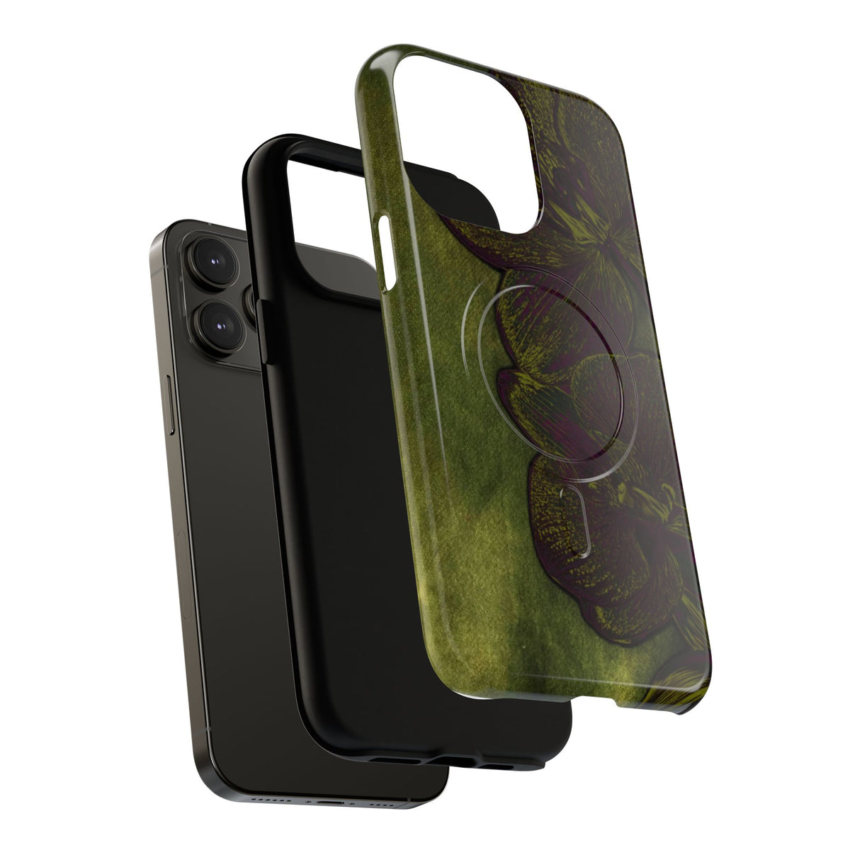 Floral Olive Tough Magnetic Phone Case