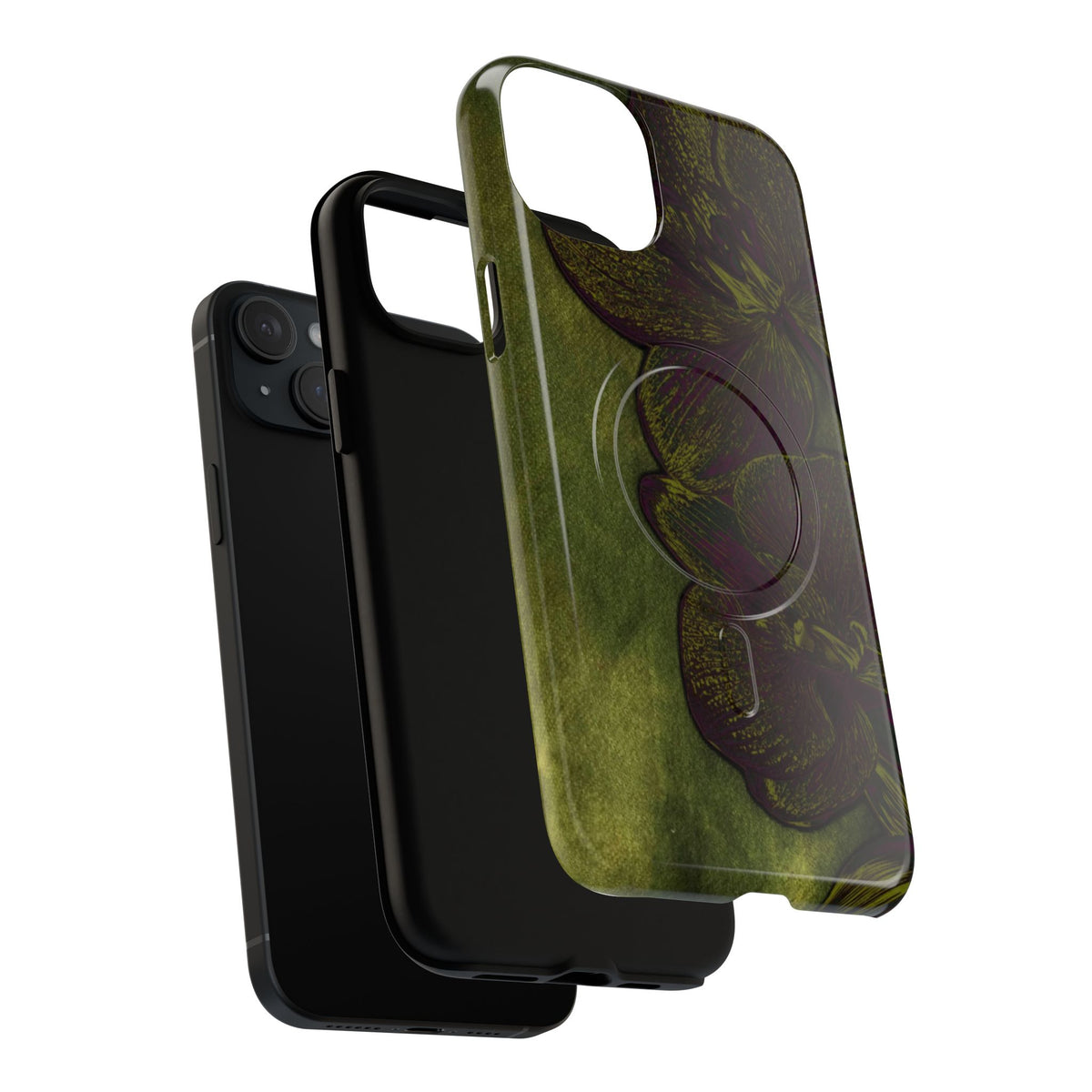 Floral Olive Tough Magnetic Phone Case