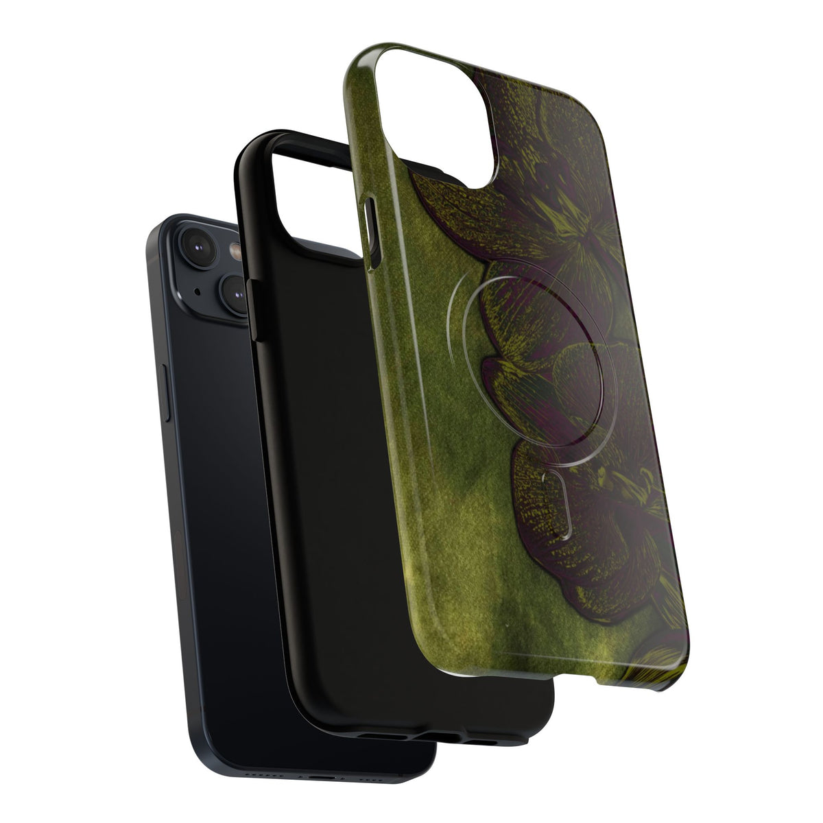 Floral Olive Tough Magnetic Phone Case