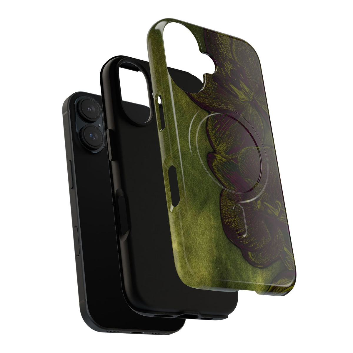 Floral Olive Tough Magnetic Phone Case
